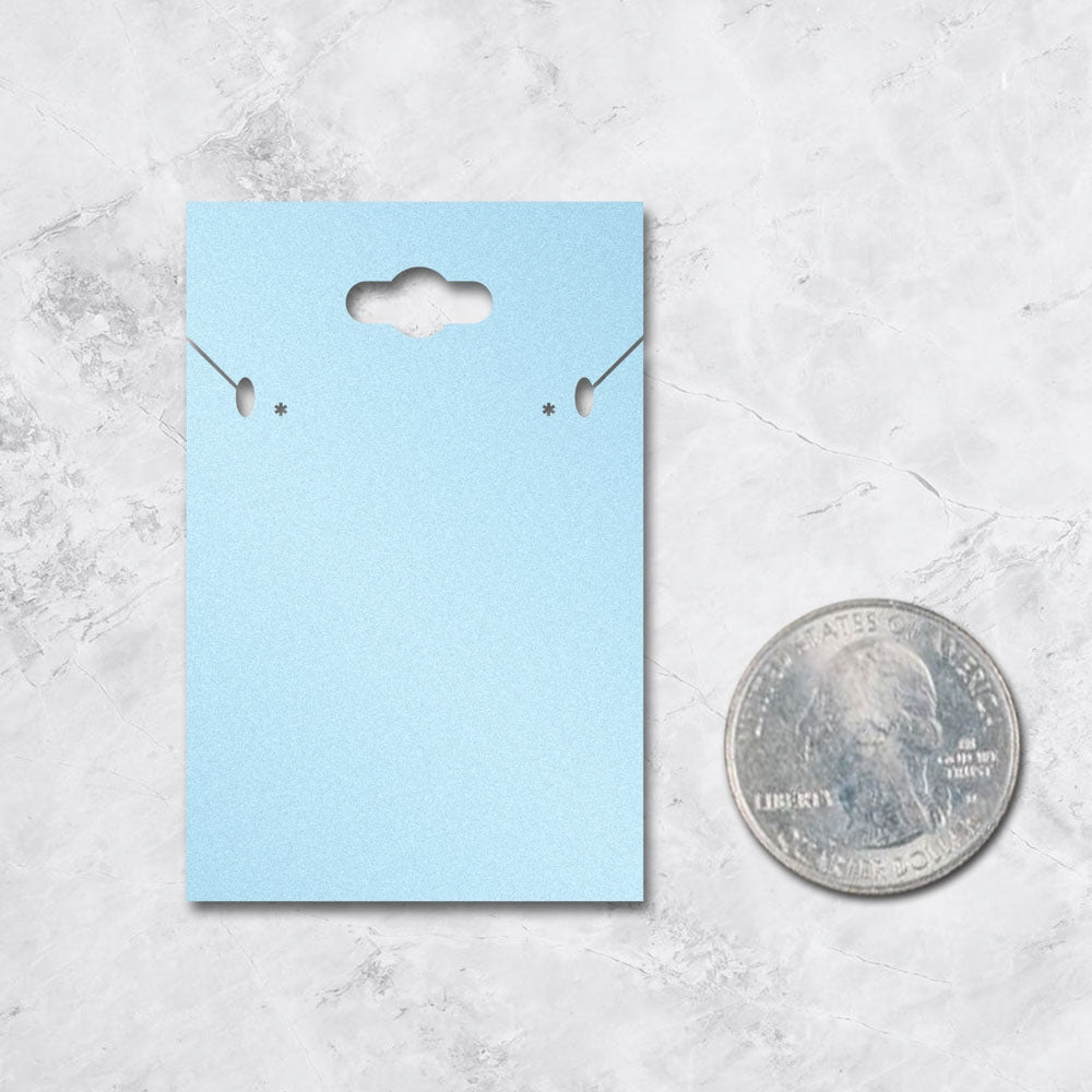 Shimmer Blue with a Keyhole Custom Necklace and Earring Card 2" x 3"