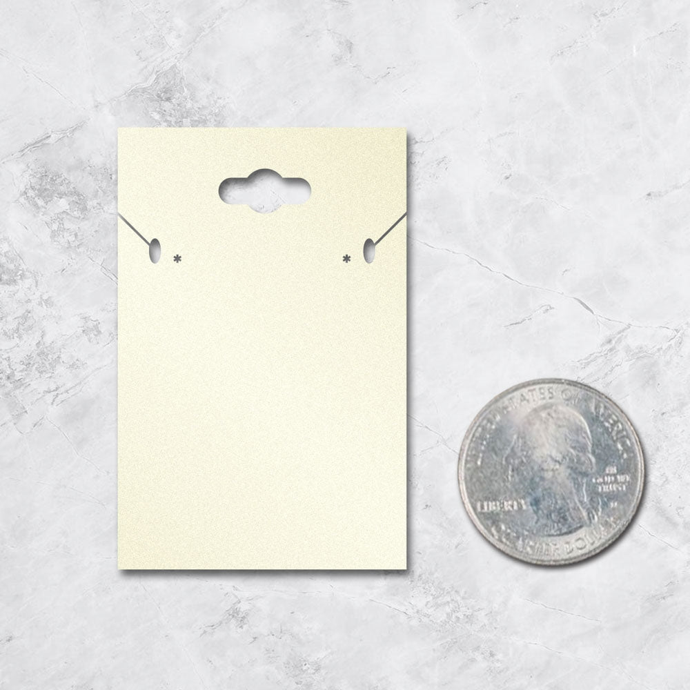 Shimmer White Gold  with a Keyhole Custom Necklace and Earring Card 2" x 3"