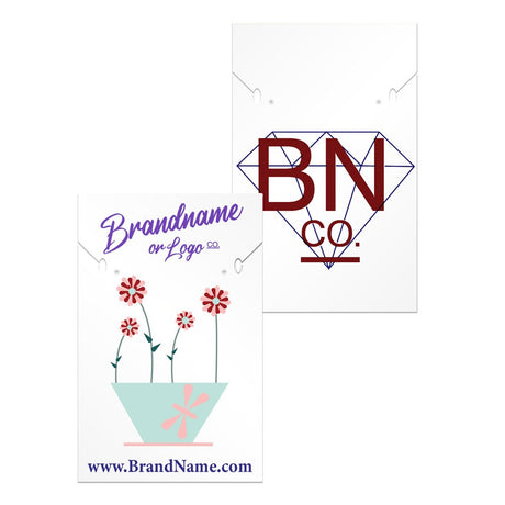 Matte White Custom Necklace and Earring Card 2" x 3"
