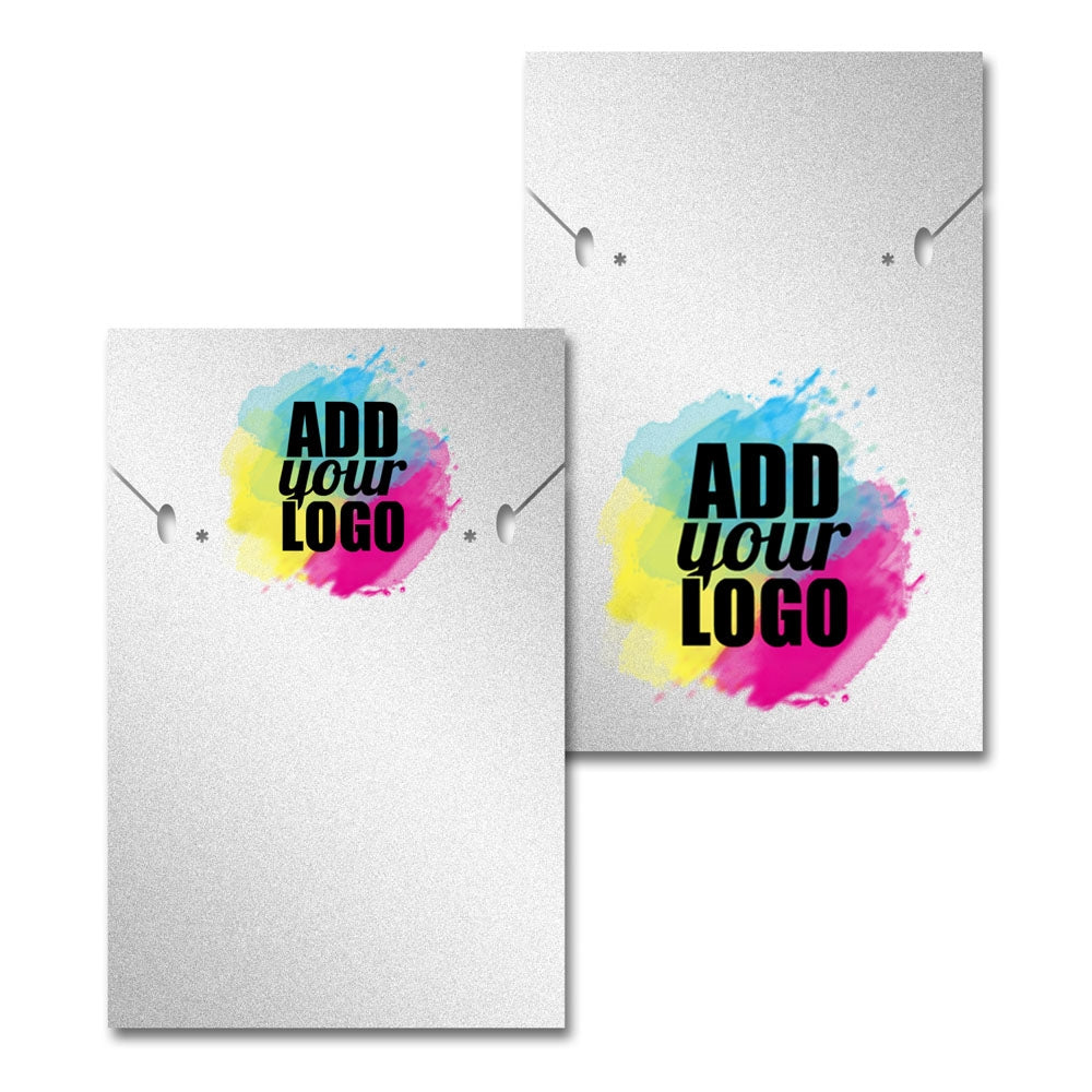 Shimmer Silver Custom Necklace and Earring Card 2" x 3"