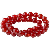 Carnelian Beads 10mm Round - Dyed Orange Red Gemstone Strand