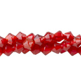Carnelian Beads 4mm Faceted Bicone - Red Gemstone Strand