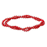Carnelian Beads 4mm Faceted Bicone - Red Gemstone Strand