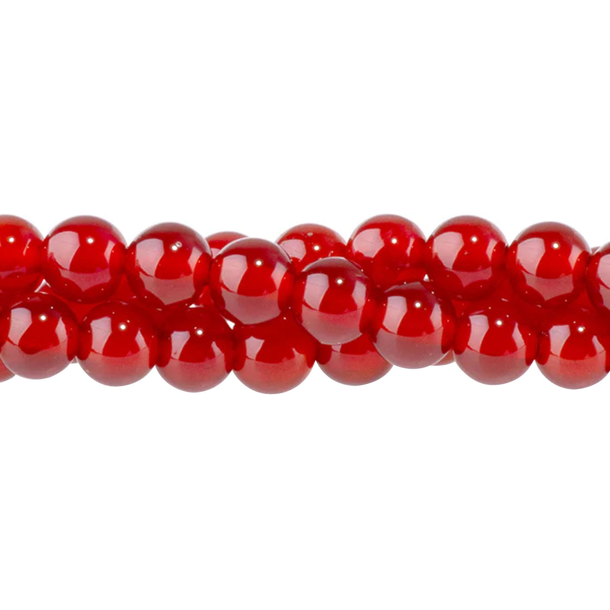 Carnelian Beads 4mm Round - Dyed Orange Red Gemstone Strand