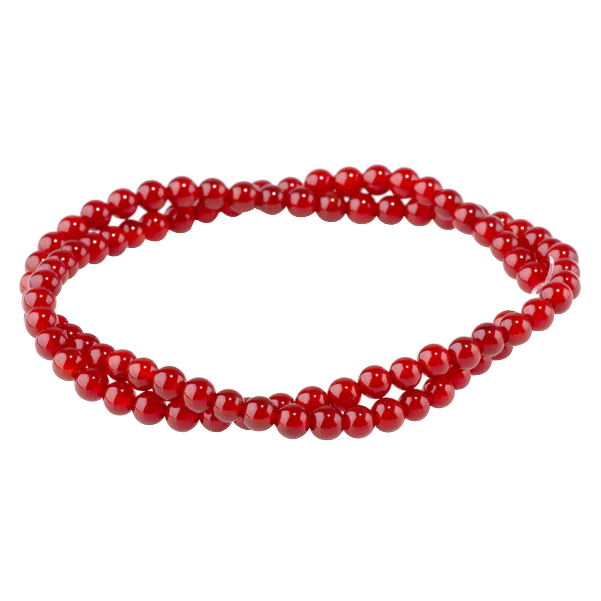 Carnelian Beads 4mm Round - Dyed Orange Red Gemstone Strand