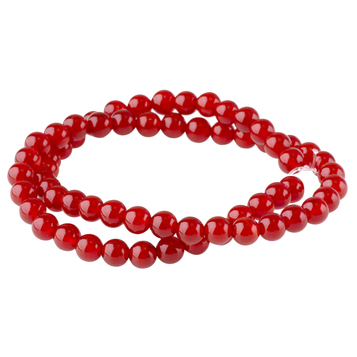 Carnelian Beads 6mm Round - Dyed Orange Red Gemstone Strand