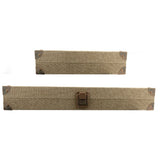 Brown Burlap with Glass Lid Jewelry Showcase Display Tray