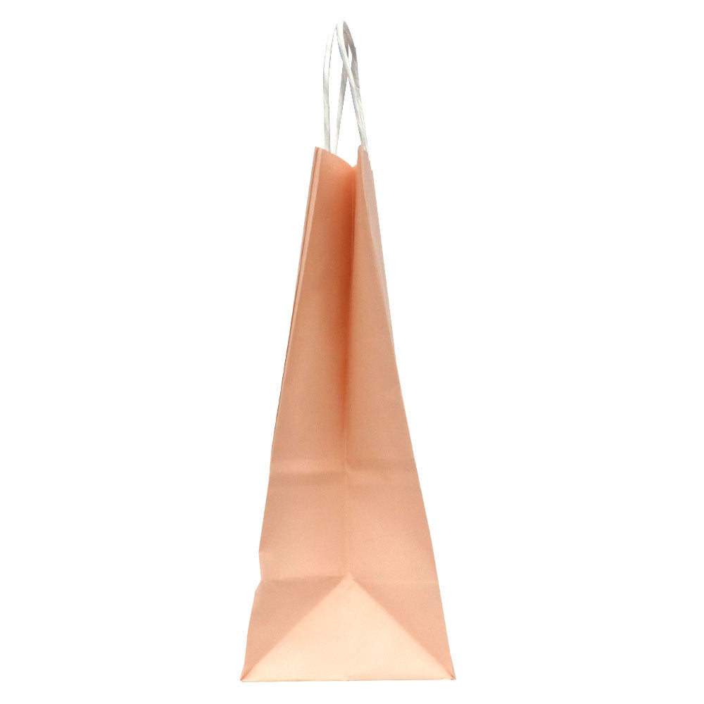 Light Pink Kraft Paper Gift Shopping Bags, 9-3/4" x 4-3/4" x 12-1/4"
