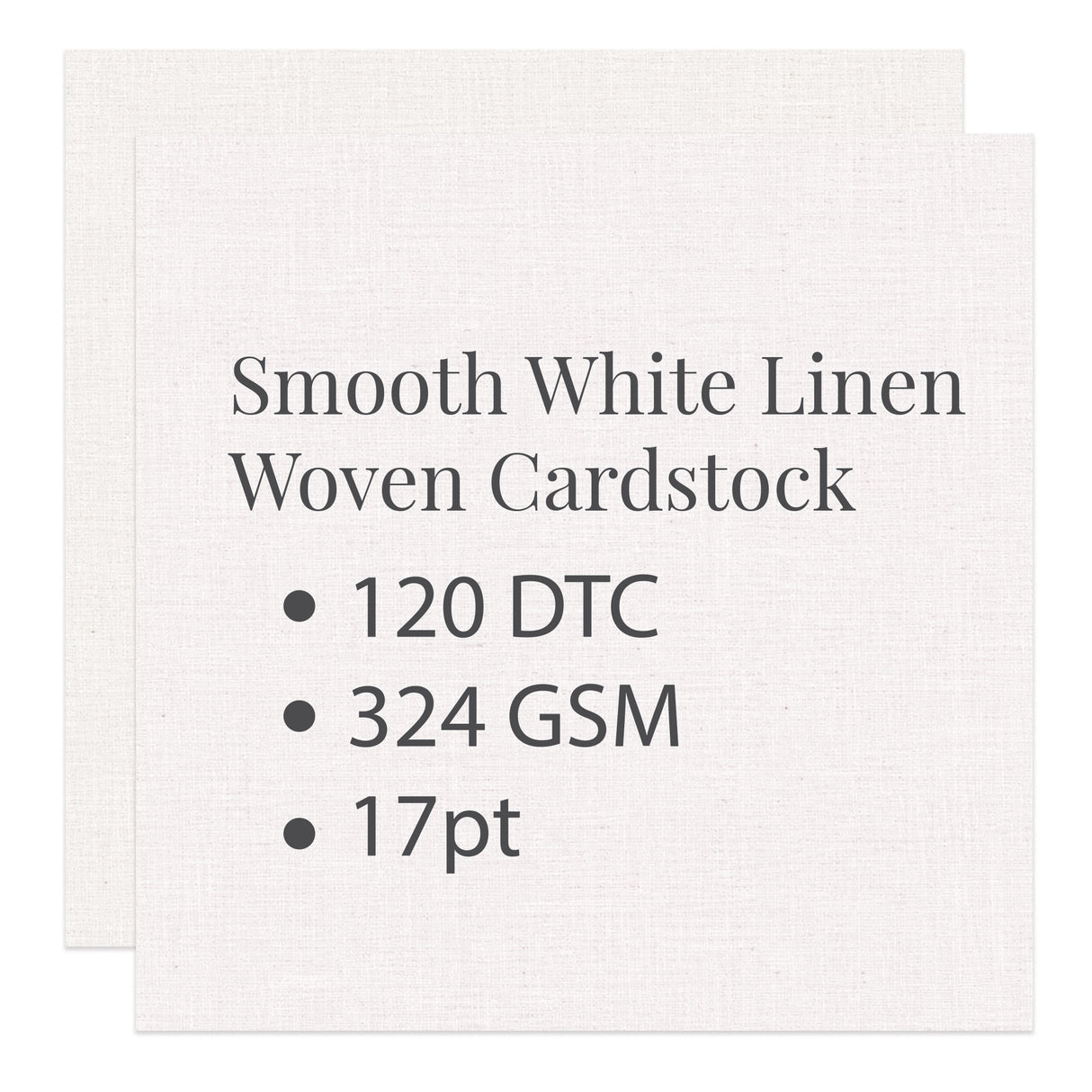 2" Square Hang Tag – Square Corners Woven Linen White