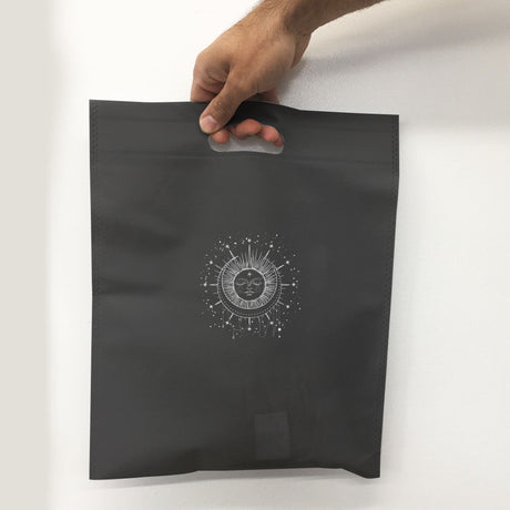 12" x 15" Black Reusable Handle Gift Grocery Shopping Bags