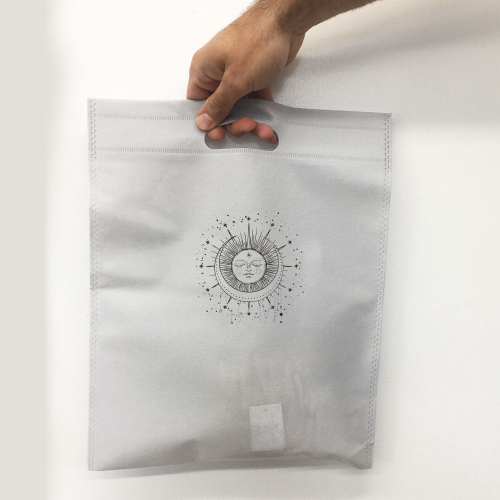 12" x 15" Grey Reusable Handle Gift Grocery Shopping Bags
