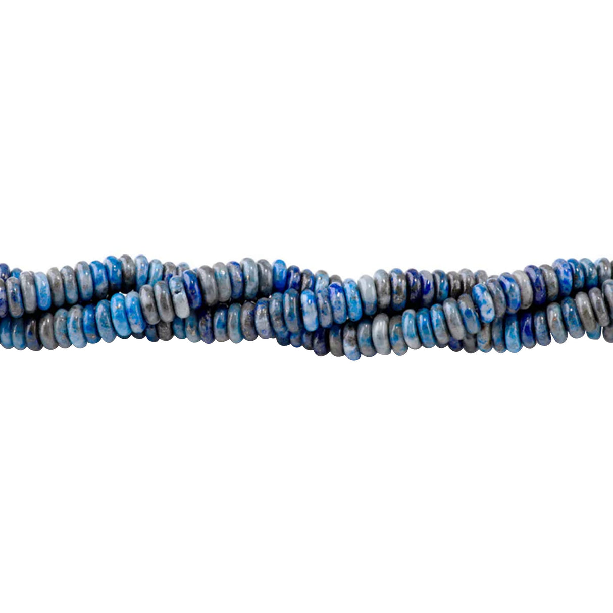 Denim Lapis Thin Rondelle Beads 2x6mm | Natural Pakistan Gemstone Strand