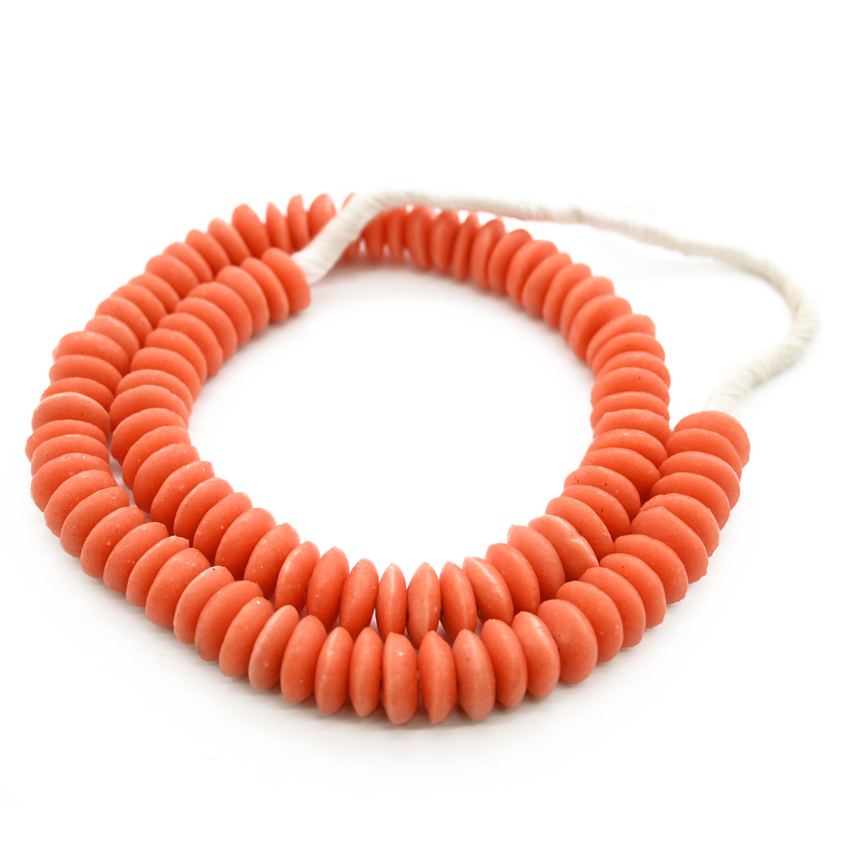 Krobo Glass Beads 15x5mm – Authentic Handmade African Trade Beads