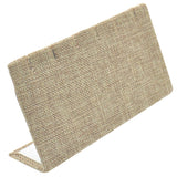 Brown Burlap Jewelry Earring / Pendant Stand, Holds 3 Pairs