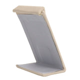 Beige Faux Suede Jewelry Earring Stand 