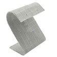 Grey Linen Curved Jewelry Earring Stand, 3-1/4" Tall