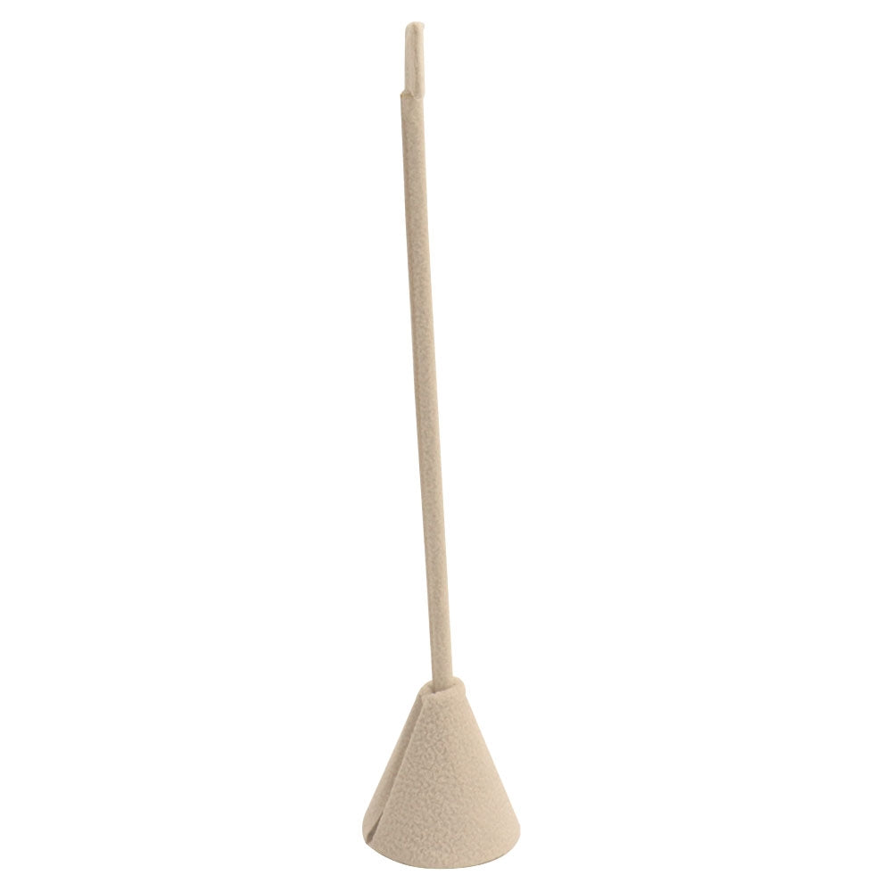 Beige Faux Suede Jewelry Earring T Stand, 6-3/4" Tall