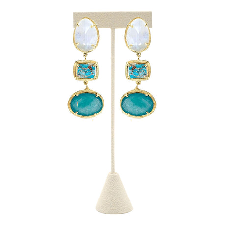Beige Faux Suede Jewelry Earring T Stand, 6-3/4" Tall