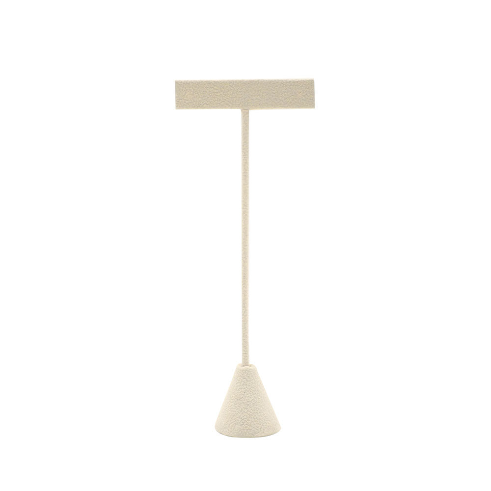 Beige Faux Suede Jewelry Earring T Stand, 5-3/4" Tall