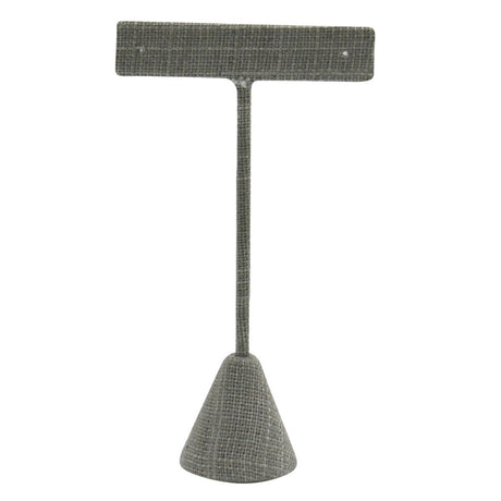 Grey Linen Jewelry Earring T Stand, 5-3/4" Tall