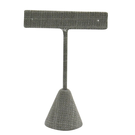 Grey Linen Jewelry Earring T Stand, 4-3/4" Tall
