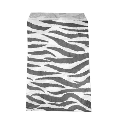 Zebra Paper Gift Shopping Bags, 100 Per Pack, 5" x 7"