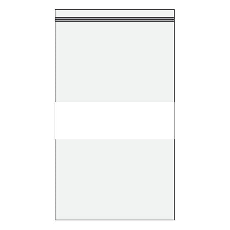 3" x 5" Zipper Lock Plastic Poly Bags with White Write On Label, 100 Bags