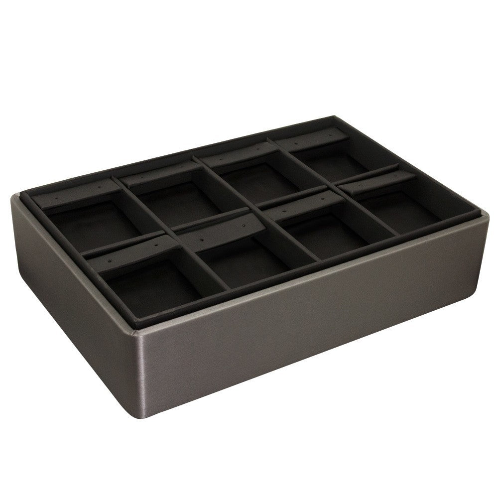 Steel Grey Leatherette Jewelry Earring Display Tray 