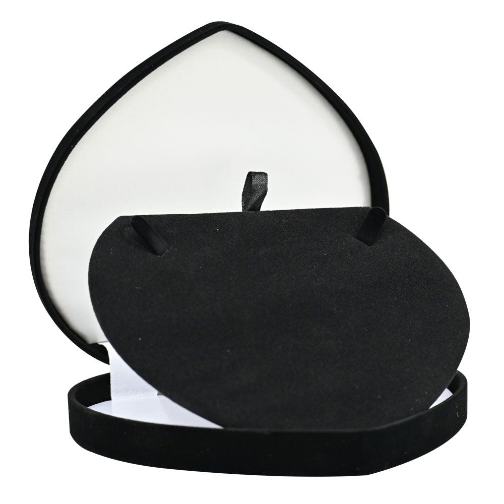 Black Flocked Velour Jewelry Necklace Boxes 