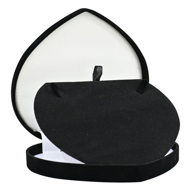 Black Flocked Velour Jewelry Necklace Boxes 