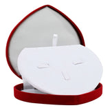 Red Flocked Velour Jewelry Necklace, Earring, and Ring Combination Boxes