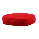 Red Flocked Velour Jewelry Necklace, Earring, and Ring Combination Boxes