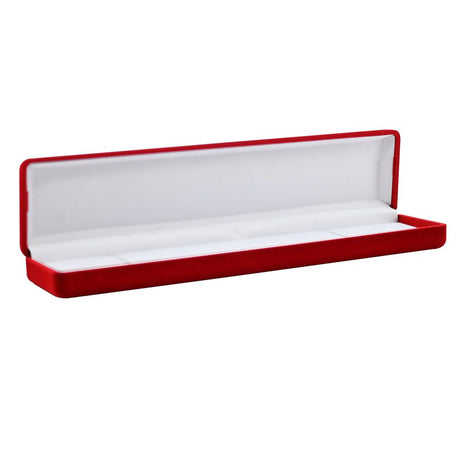 Red Flocked Velour Jewelry Bracelet Boxes