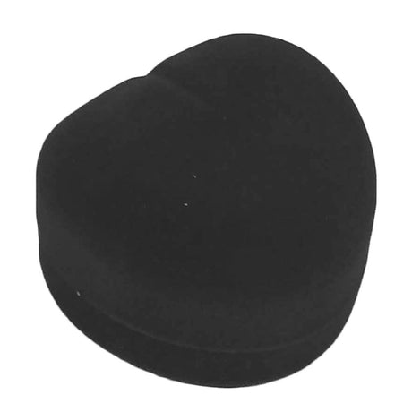Black Flocked Velour Heart Shaped Jewelry Ring Boxes