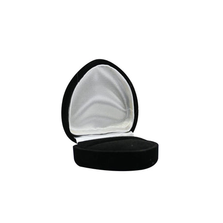 Black Flocked Velour Heart Shaped Jewelry Ring Boxes 