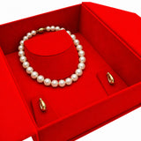 Red Velvet Tri-Fold Necklace & Earring Presentation Box