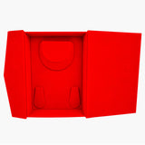 Large Red Velvet Tri-Fold Necklace & Earring Presentation Box