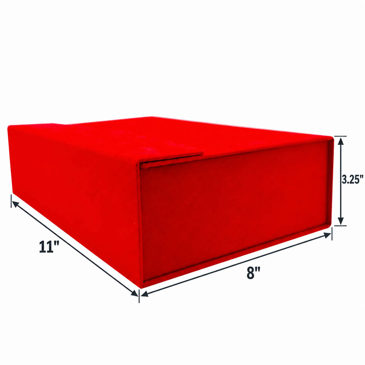 Large Red Velvet Tri-Fold Necklace & Earring Presentation Box