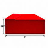 Large Red Velvet Tri-Fold Necklace & Earring Presentation Box