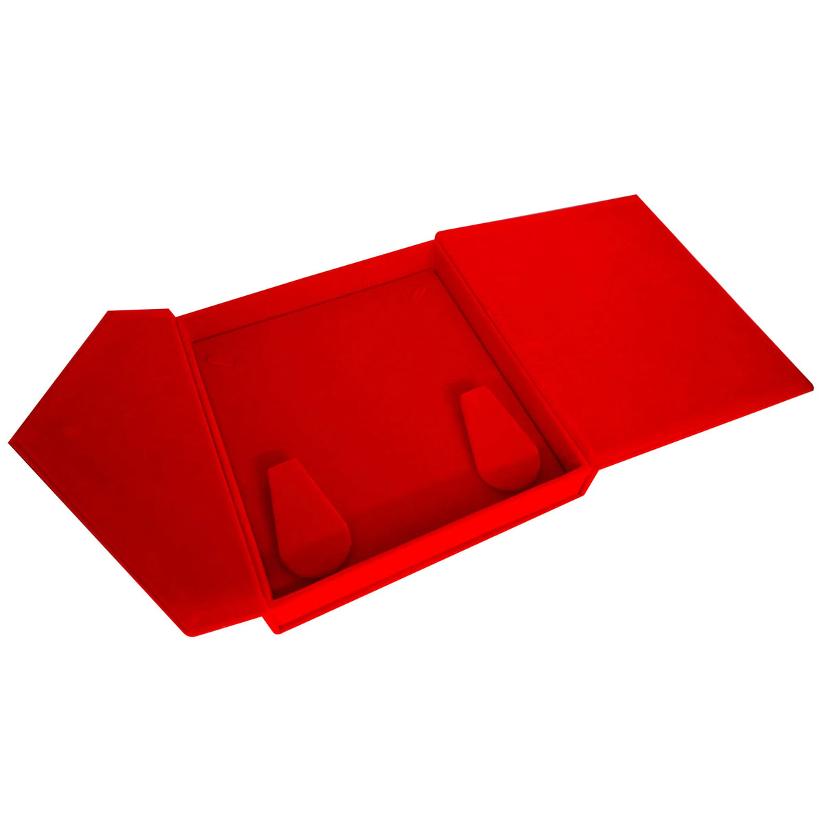 Large Red Velvet Tri-Fold Necklace & Earring Presentation Box – 9.5" × 10"