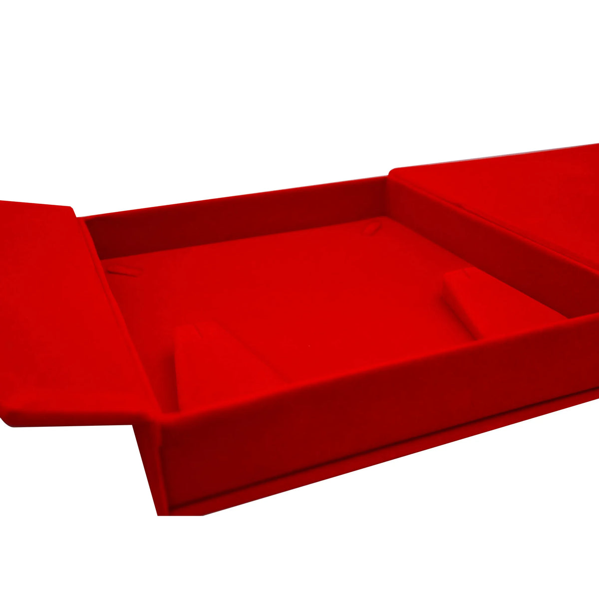 Large Red Velvet Tri-Fold Necklace & Earring Presentation Box – 9.5" × 10"