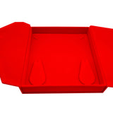 Large Red Velvet Tri-Fold Necklace & Earring Presentation Box – 9.5" × 10"