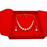 Large Red Velvet Tri-Fold Necklace & Earring Presentation Box – 9.5" × 10"