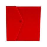 Small Red Velvet Tri-Fold Necklace & Earring Box with Button Closure