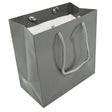 Glossy Grey Euro Tote Gift Shopping Bags, 6-1/2" x 3-1/2" x 6-1/2"