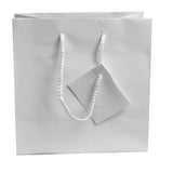 Glossy White Euro Tote Gift Shopping Bags, 6-1/2" x 3-1/2" x 6-1/2"