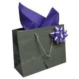 Glossy Grey Euro Tote Gift Shopping Bags, 9-1/2" x 4" x 7-1/2"