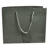 Glossy Grey Euro Tote Gift Shopping Bags, 9-1/2" x 4" x 7-1/2"