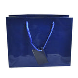 Glossy Navy Blue Euro Tote Gift Shopping Bags, 9-1/2" x 4" x 7-1/2"
