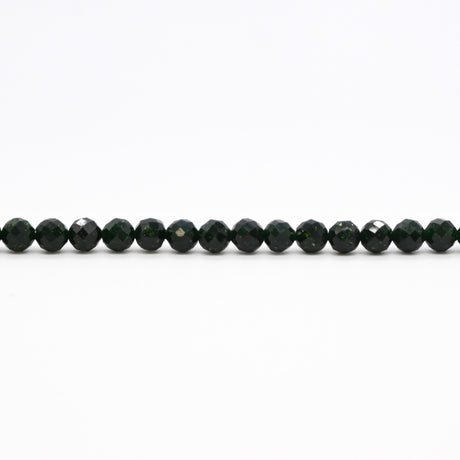 Green Goldstone Faceted Round Beads 4mm - 15" Strand